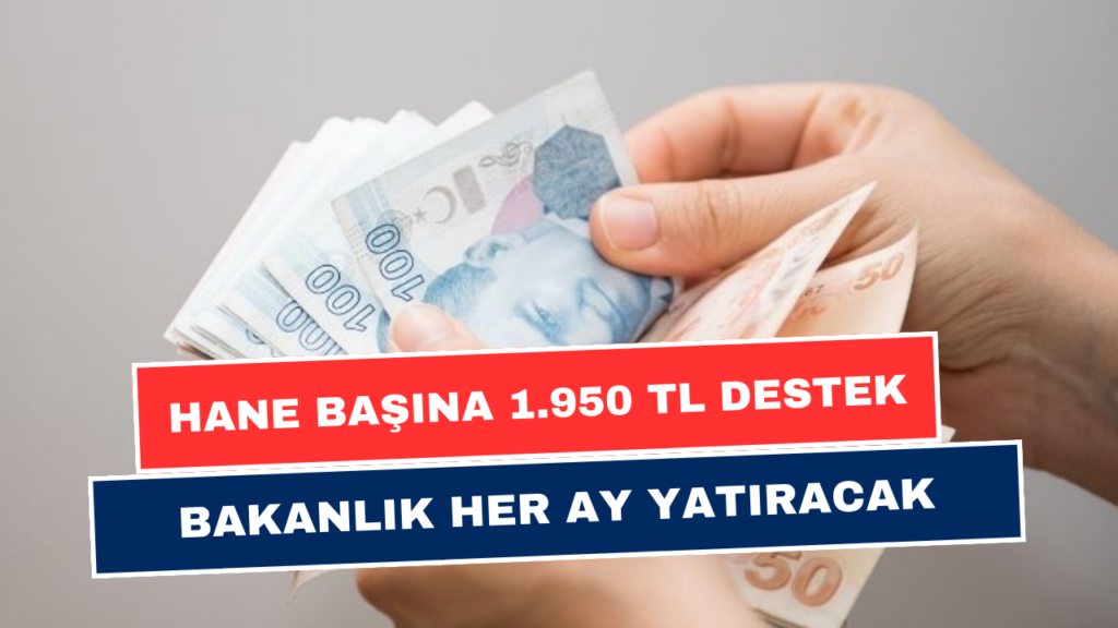 Hane Başına 1.950 TL! Destek Her Ay Yatacak